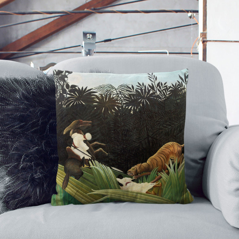 Scouts attacked Scatter Cushion, 40cm H x 40cm W x 15cm D, Stone