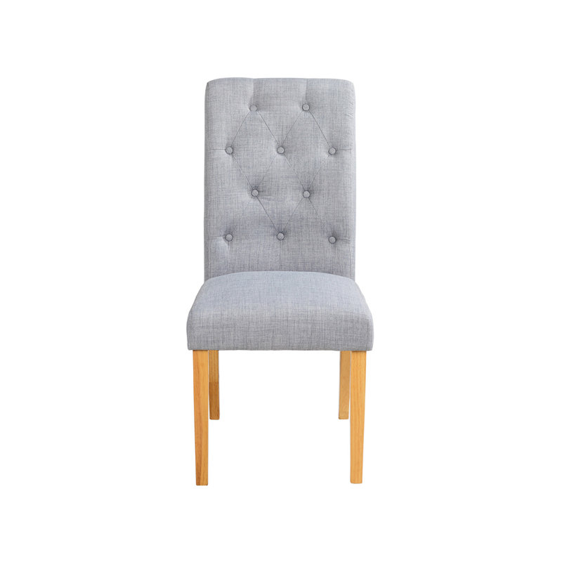 Elissa 48cm H Upholstered Side Chair, Oak, Grey