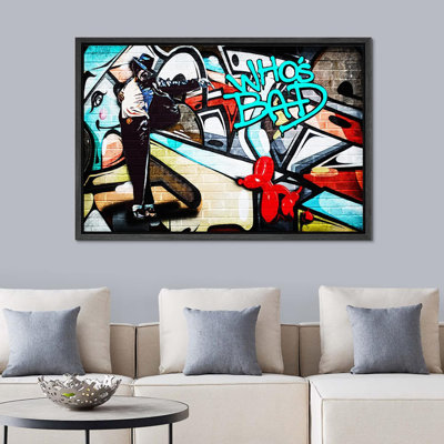 «Michael's Who's Bad», peinture abstraite graffiti et art urbain pop art moderne urbain multicolore sur toile