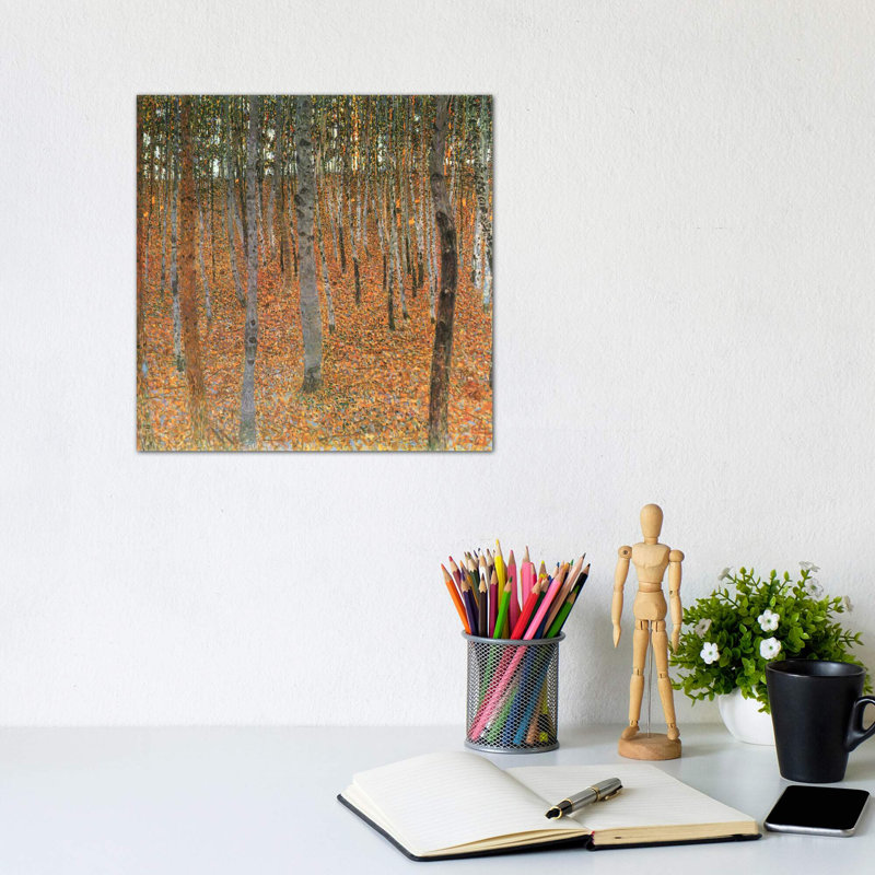 Forest Of Beech Trees by Gustav Klimt - Painting on Canvas, No Frame, 45.72 cm H x 45.72 cm W x 3.175 cm D