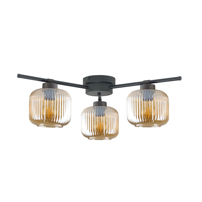 Foton 3-light Flush Mount, Brown
