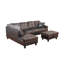 Canapé modulaire Beeson 3 - Flanelle brun foncé et PVC-1787862359-1787862352