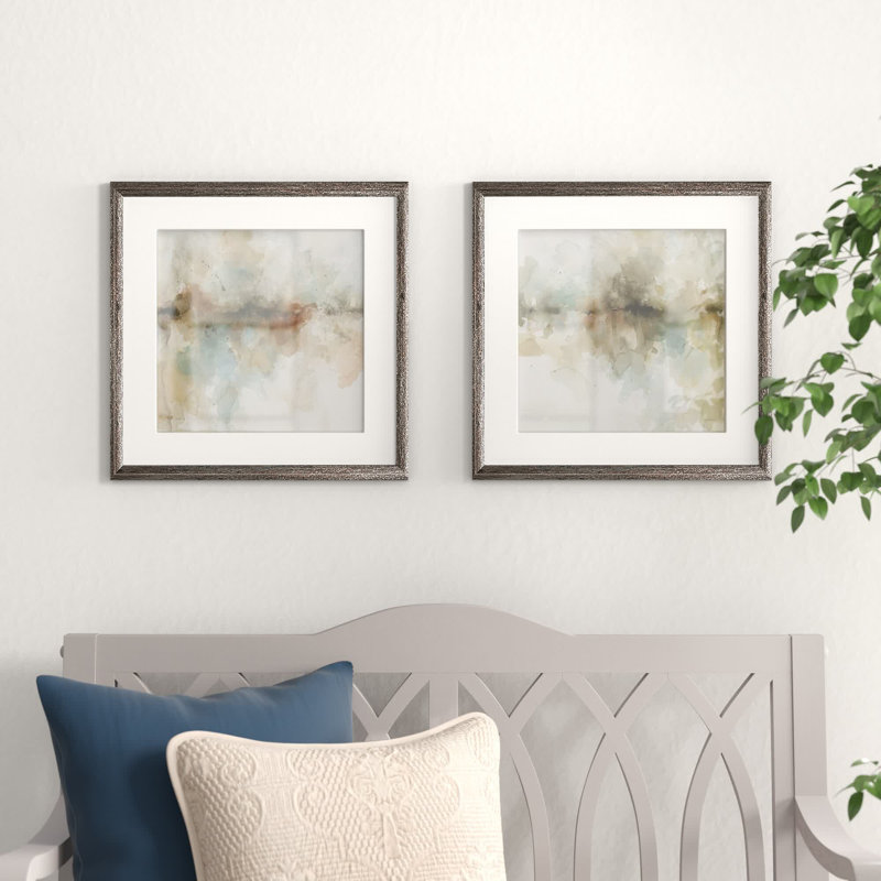 Island Mist '- Ensemble de 2 reproductions de cadres photo, Cadre brun