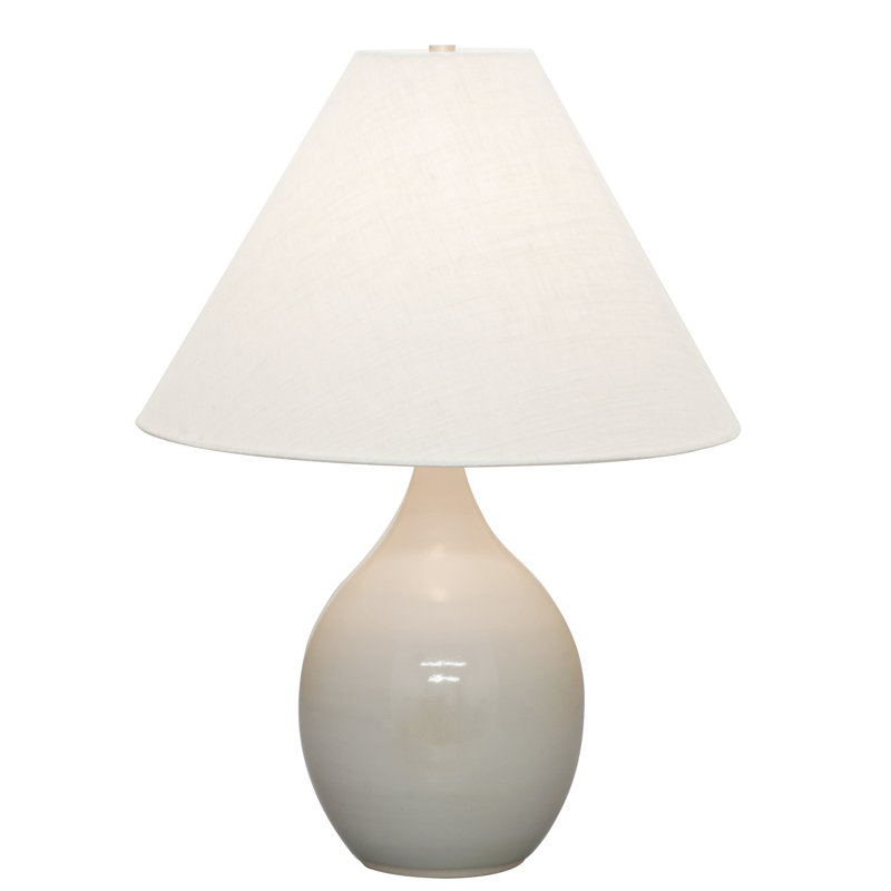 Lampe de table Libbe, Gris lustré, H 22,5 po x l 17 po x P 17 po