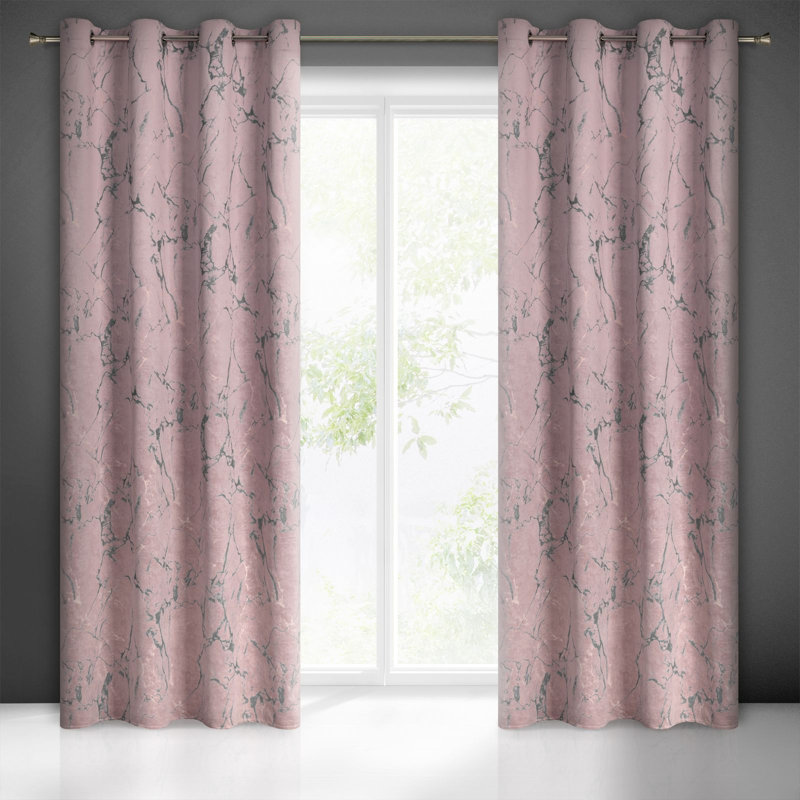 Adarian Blackout Curtains Single Panel, Rose