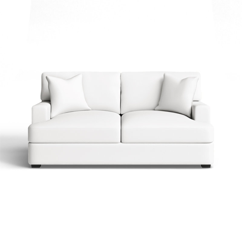 Emilio 65'' Upholstered Loveseat, Classic Bleach White Twill