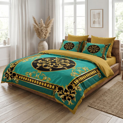 Baroque Medallion Cotton Backed Duvet Cover Set