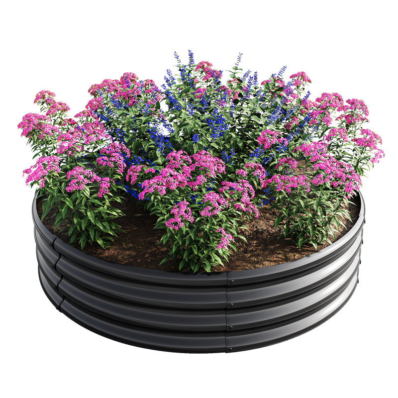 2 pièces W840116764 Pot à fleurs en métal galvanisé pour herbes et plantes grasses, - Revêtement de rouille, Fleurs de légumes rondes résistantes, Structure