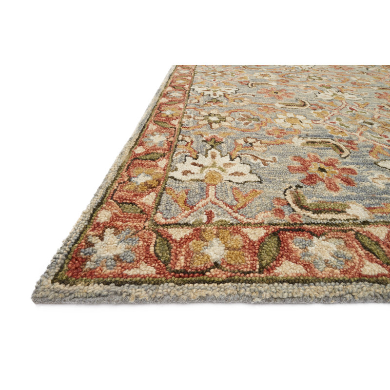 Tapis ardoise / terre cuite fait à la main Asan, Rectangle 2 pi 3 po x 3 pi 9 po
