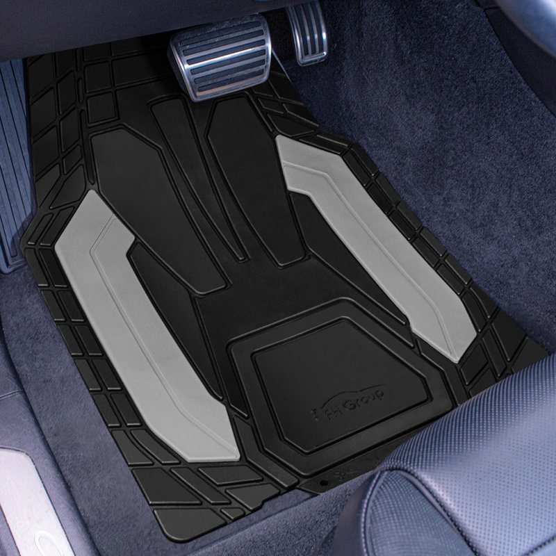 Rubber Floor Mats Full Set, Gray