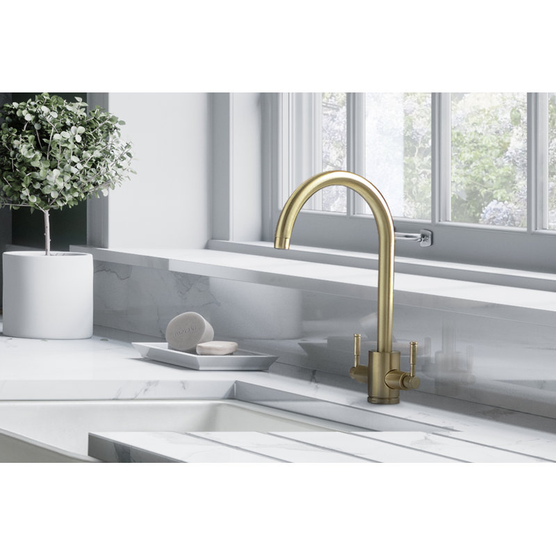Rangemaster Kitchen Faucet, Brushed Brass