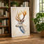 Gentle Deer in Profile Botanical 1 Piece Wrapped Canvas Wall Art-309374268-309374269
