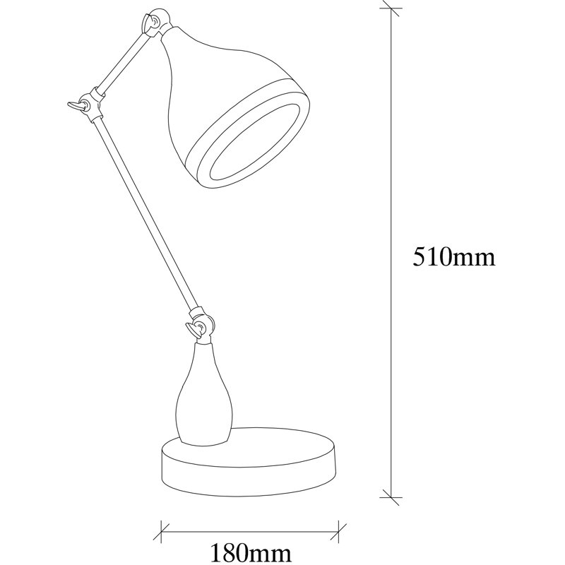 Lampe de bureau noire 20,08 po Julius
