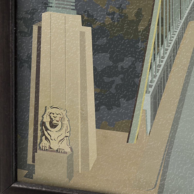 «Vancouver Go» par Simone, reproduction d'art encadrée sous verre, Cadre flottant noir, H 15,5 po x l 10,5 po x P 1,5 po