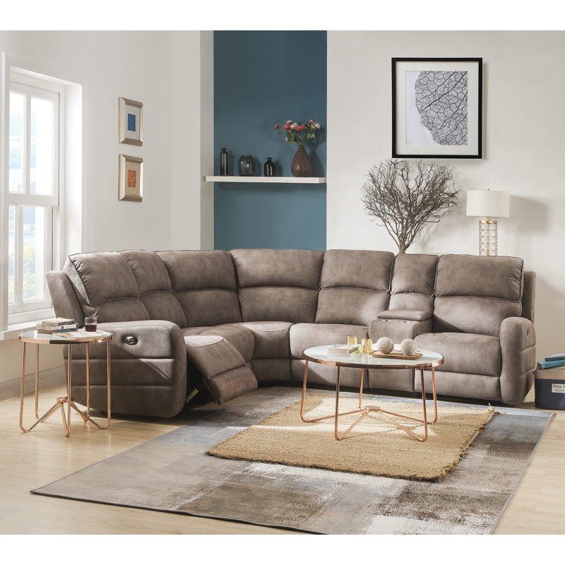 Canapé modulaire inclinable électrique avec console et USB Jairo