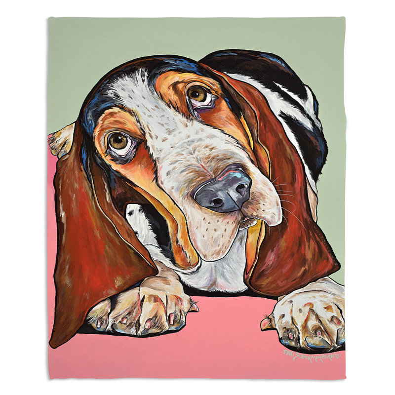 Jeté  Im all Ears Basset Hound, l 68 po x L 80 po