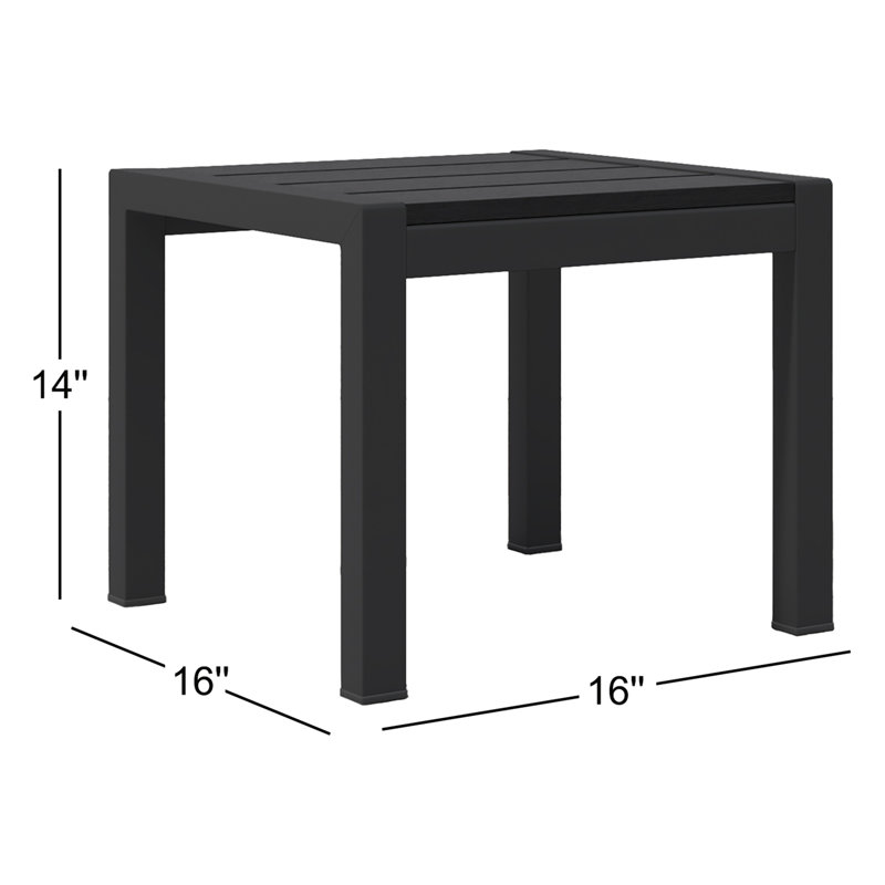 Table d'appoint en plastique / résine Aynura, Noir / Noir