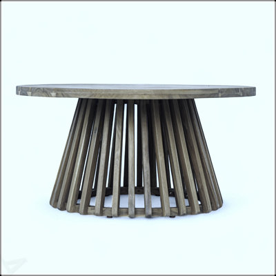 Table basse de patio ronde en bois d'acacia durable, parfaite pour les espaces extérieurs et résistante aux intempéries