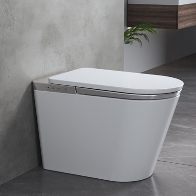 Smart Toilet 1.34 GPF In White Seat With Auto Open/Close, Auto Flush, Heated Seat And Foot Sensor