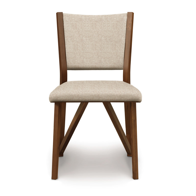 Exeter 19'' H Upholstered Side Chair, Fabric Hemp, Natural Walnut