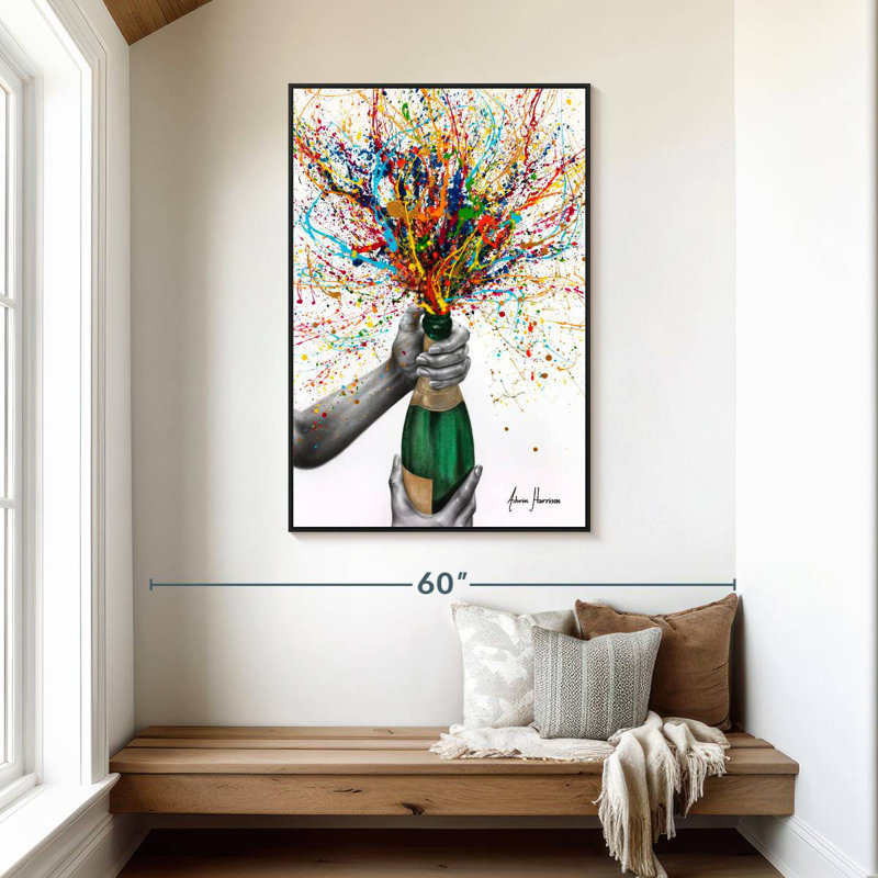 Bouteille de nostalgie, 31 po x 46 po, Cadre flottant noir