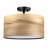 14 In. 2-Light Wood Veneer Drum Ceiling Light Semi Flush Mount-1954244118