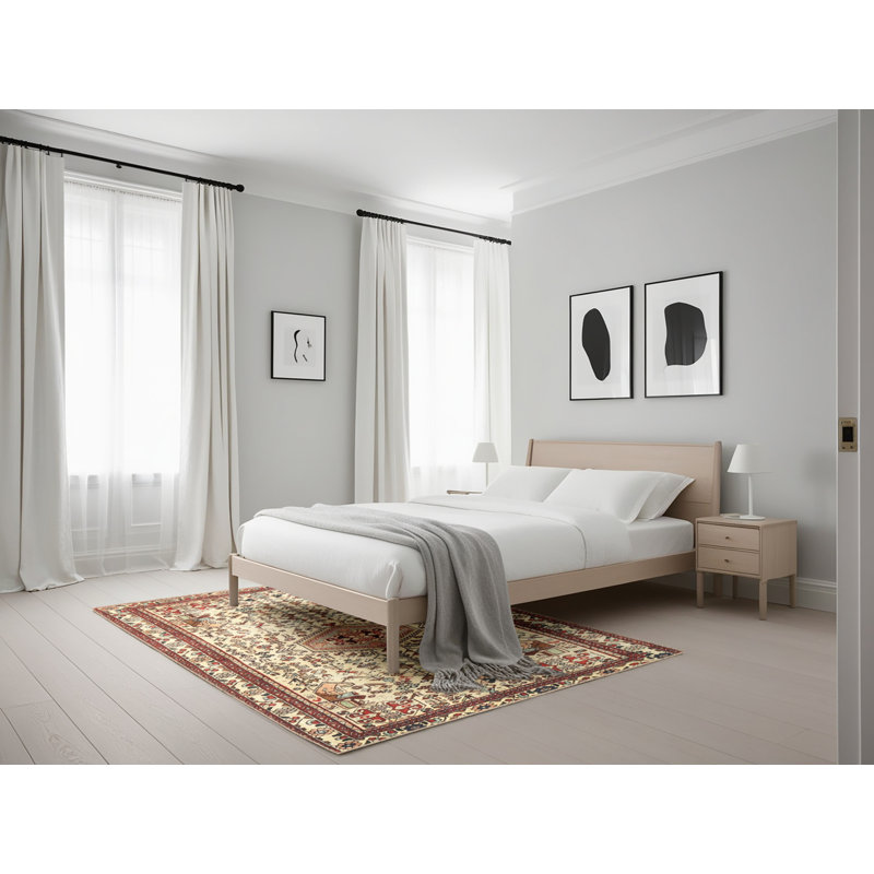 Tapis oriental rouge / beige, Rectangle 5 pi x 7 pi