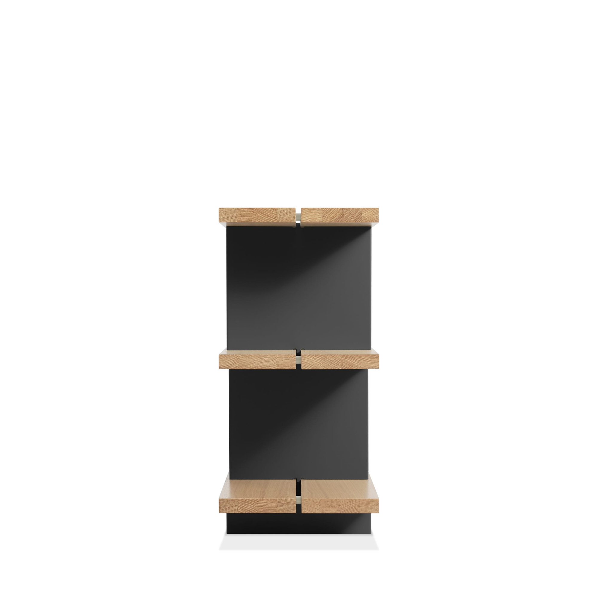 Happy Day Wide Bookcase, (3 Shelves) 29" H x 81" W x 14" D, White Oak/Oblivion	