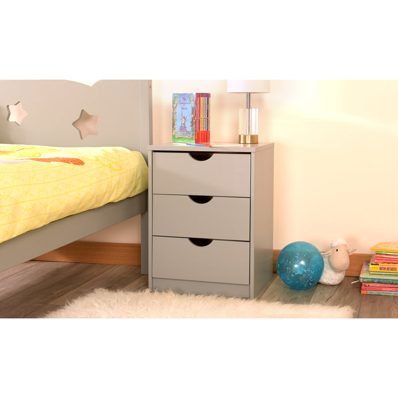 Houy 3 Drawer Bedside Table, Blue