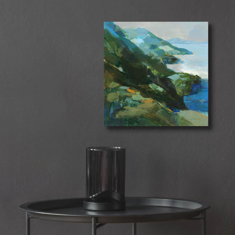 «Rocky Shoreline 1» par Danhui Nai, art mural en verre acrylique, H 12 po x l 12 po x P 0,13 po