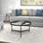 Mazzo 36" Black Glass And Steel Round Coffee Table