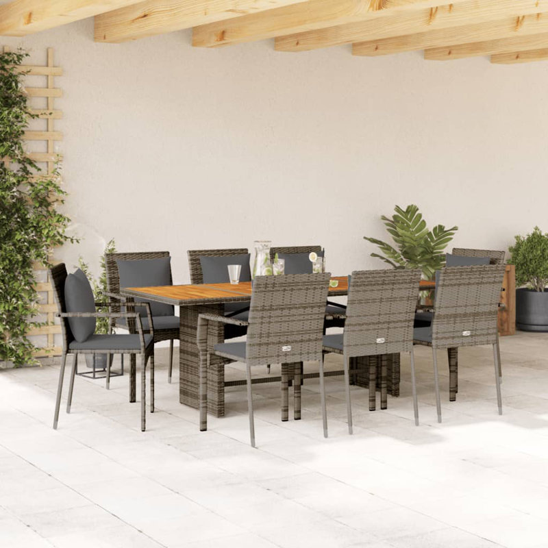  Garden Dining Set Grey