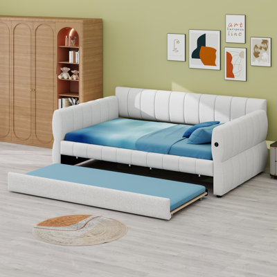 Upholstered Platform Bed With And Trundle