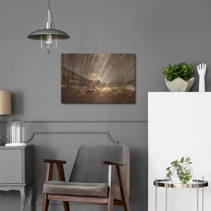 «Metallic Rain» par Luxe Portfolio, art mural en métal, H 16 po x l 24 po