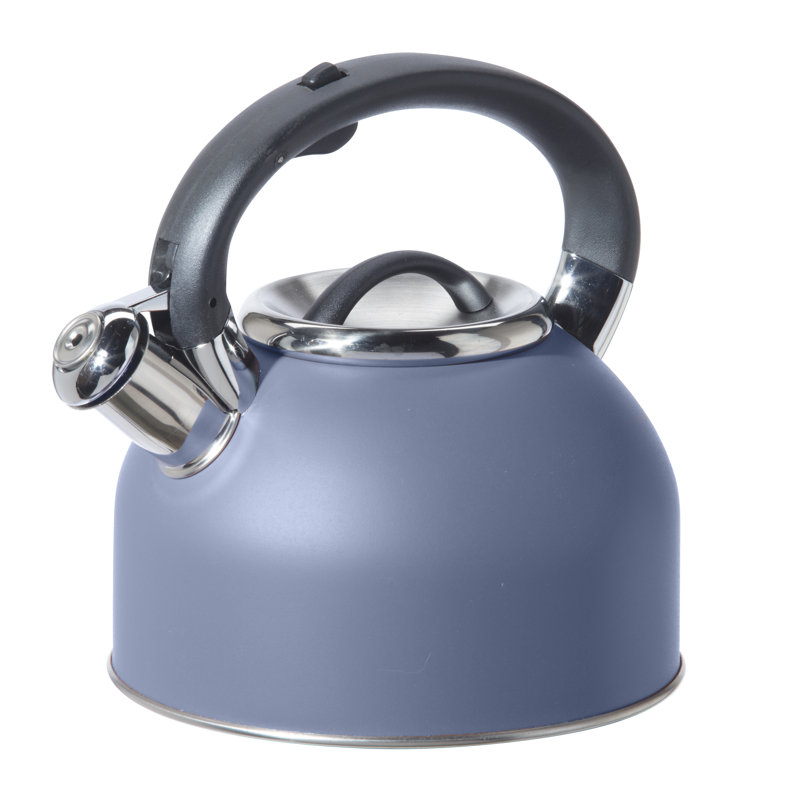 Bouilloire à sifflet en acier inoxydable Oggi Brew (1,9 l, 64 oz), Bleu