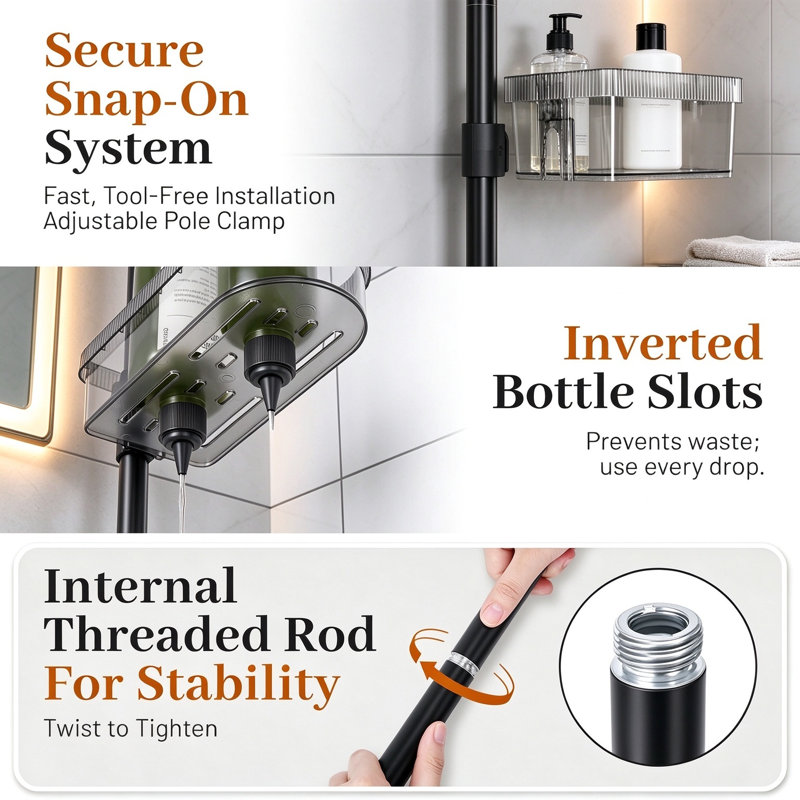 Mounting / Installation Required Shower Caddy