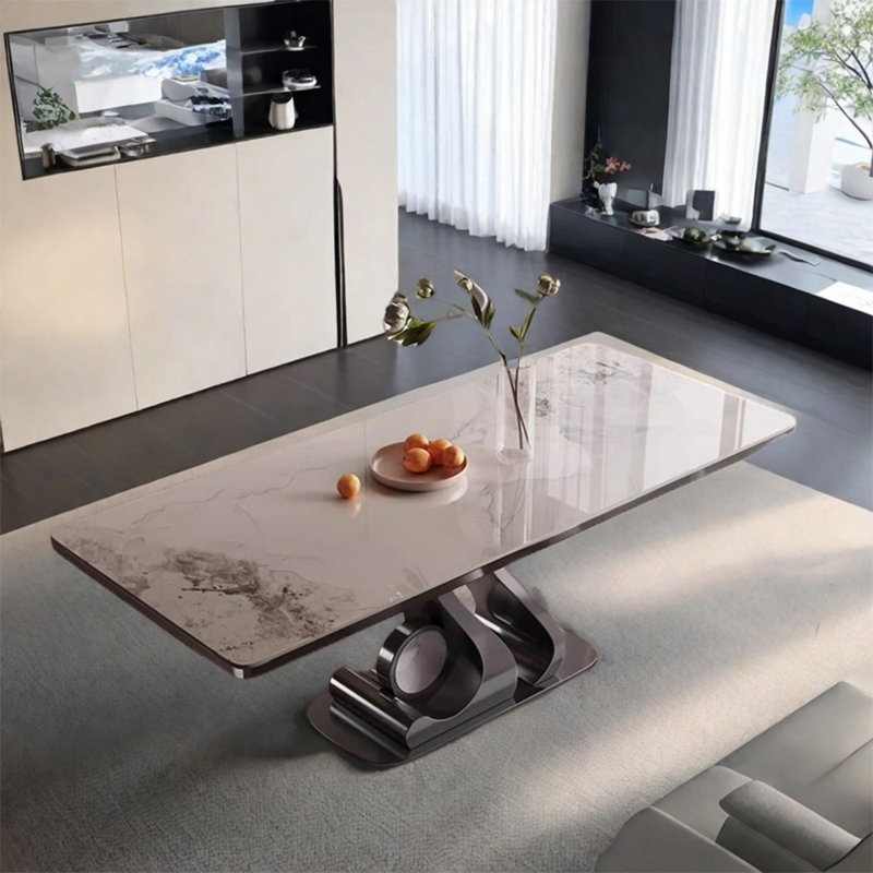 Table de salle à manger Minimal, H 29,5 po x L 55,1 po x l 31,4 po, Blanc/Noir