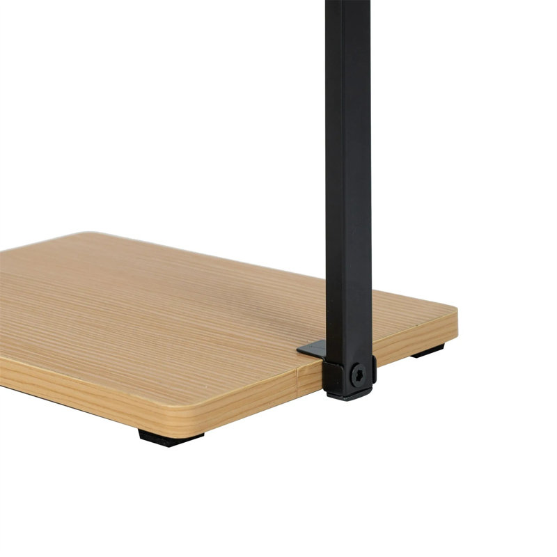 Échelle à chaussures en bois à 4 niveaux, structure noire avec tablettes en bois de miel clair, peut contenir jusqu'à 4 paires, idéale pour le vestibule ou le coin de la chambre à coucher