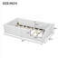 Lit plateforme tapissier simple avec garde-corps et station de charge intégrée pour chambre à coucher, blanc pur