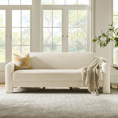 Werts 182.8cm Modern Curved Wrinkle Resistant Chenille Fabric Sofa