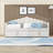 Twin Upholstered Daybed with Trundle, USB, Type-C Charging Ports and Side Pockets-217781017