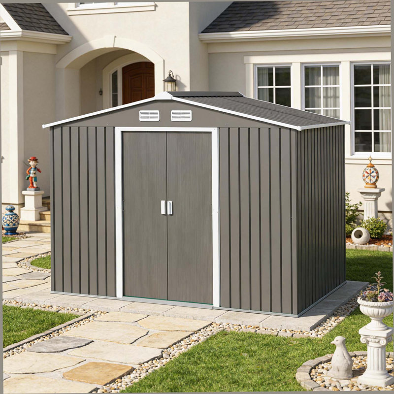 Garage Garage, grande remise extérieure, Grey, 109.2" H x 76.8" W x 75.6" D