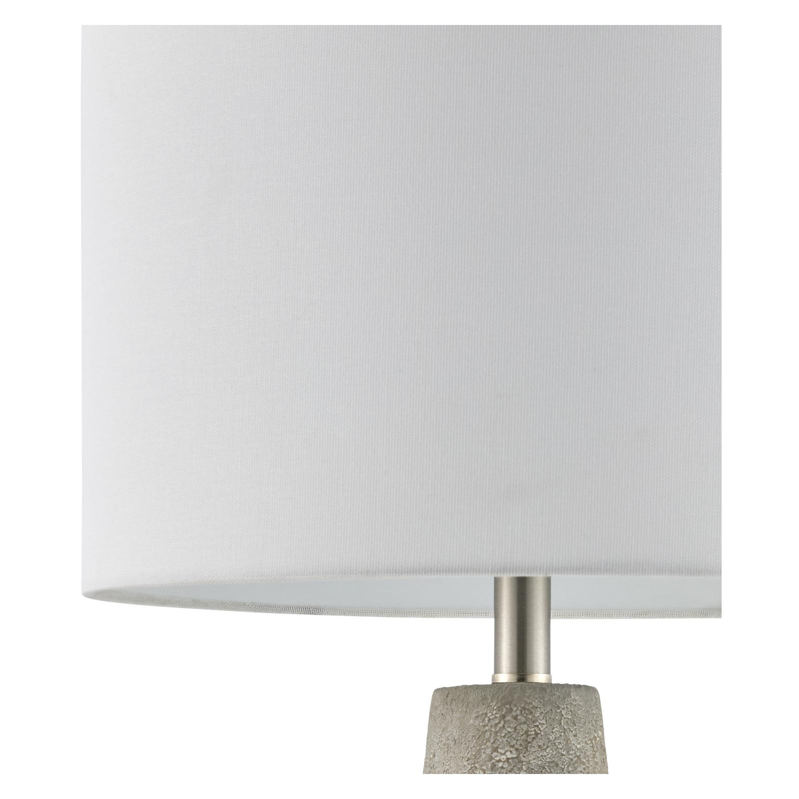 Lockwood Concrete Table Lamp with Linen Shade , White, Gray