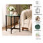 Table d'appoint | Table d'appoint en marbre vert avec structure en métal gris pour le salon | 17 po x 21 po-1284220897