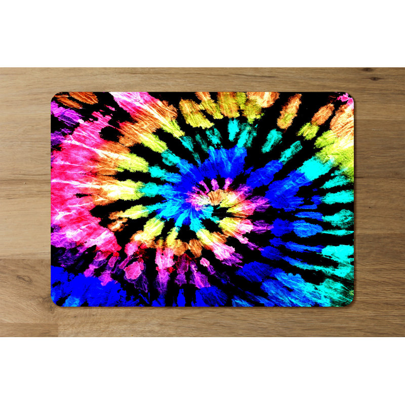 Moorhouse Polyester-Coated Hardboard Abstract Rectangle Placemat, Black