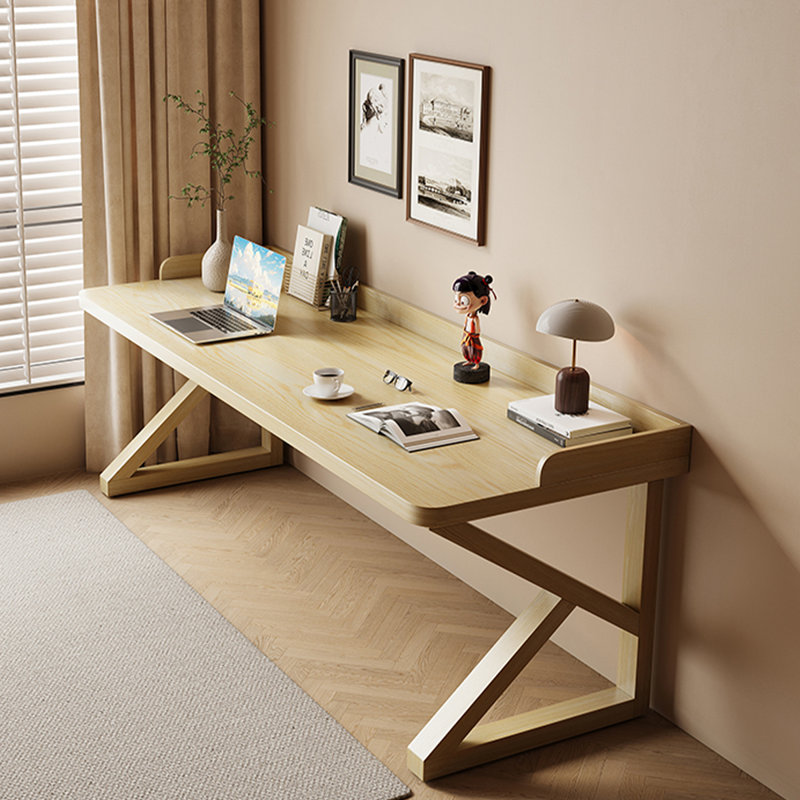 Bureau d'écriture rectangulaire en bois massif noir, Noir, H 29,53 po x l 62,99 po x P 27,56 po