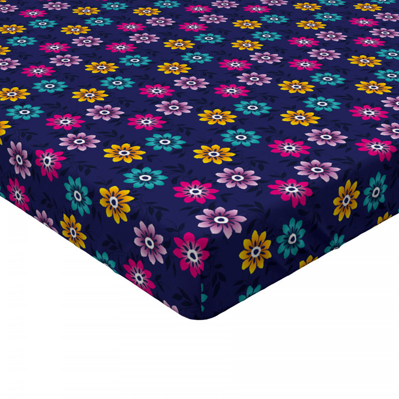 Microfiber Floral Fitted Sheet, Full Fitted Sheet