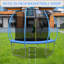 Mini trampoline de remise en forme pliable 12 pieds avec rampe pour adultes, capacité de 400 lb, cadre en fer rond, compact et portable pour les entraînements à domicile