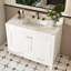 Meuble-lavabo moderne de 43 po avec plateau en marbre artificiel, rangement multifonctionnel et structure solide durable