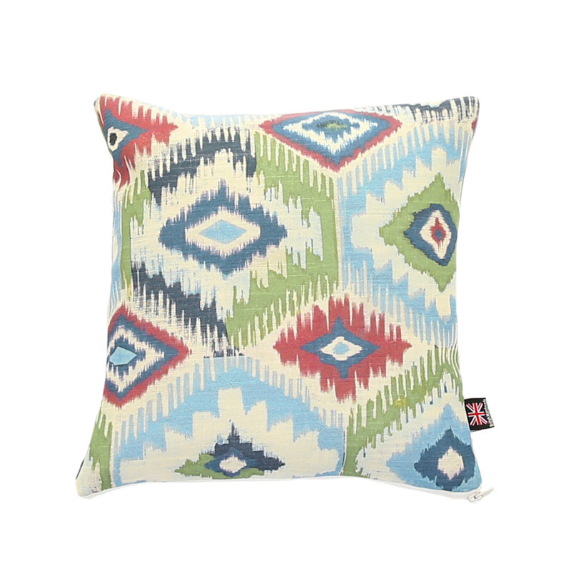 Chelsea Ikat Square Cushion, 43 x 43cm, Blue